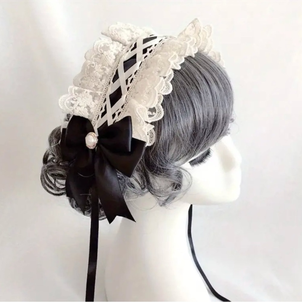 [New] Black and White Lace Headband